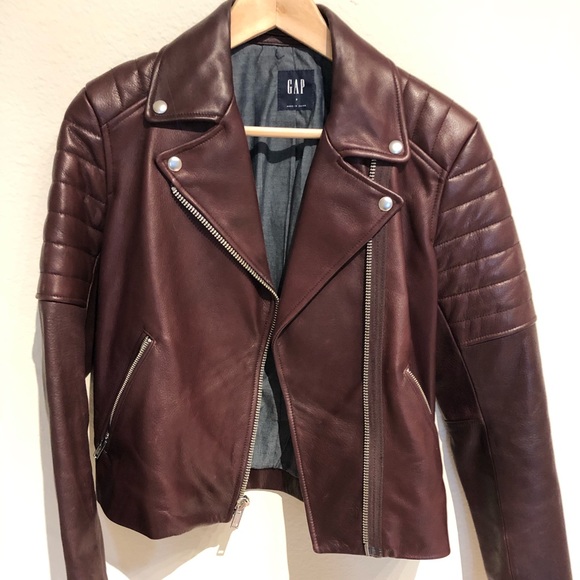 gap leather biker jacket
